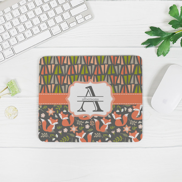 Fox Trail Floral Rectangular Mouse Pad - LIFESTYLE 2
