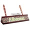 Fox Trail Floral Red Mahogany Nameplate with Business Card Holder (Personalized)