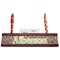 Fox Trail Floral Red Mahogany Nameplates with Business Card Holder - Straight