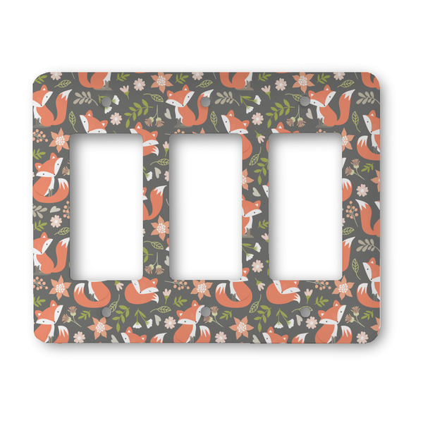 Custom Fox Trail Floral Rocker Style Light Switch Cover - Three Switch