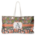 Fox Trail Floral Large Tote Bag with Rope Handles (Personalized)