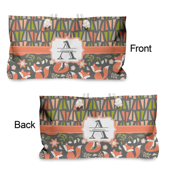 Fox Trail Floral Large Rope Tote - From & Back View