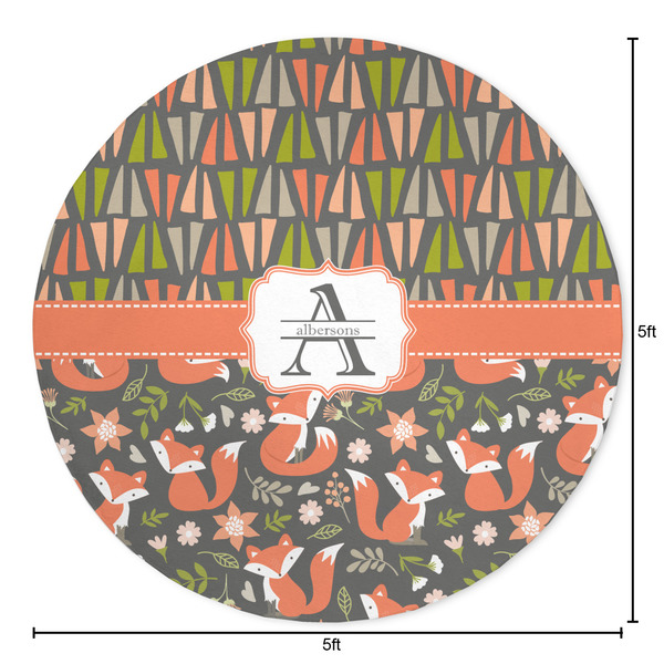 Fox Trail Floral Round Area Rug - Size