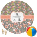 Fox Trail Floral Round Beach Towel (Personalized)