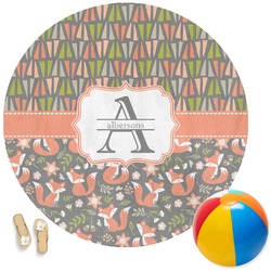 Fox Trail Floral Round Beach Towel (Personalized)