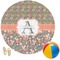 Fox Trail Floral Round Beach Towel (Personalized)