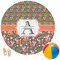 Fox Trail Floral Round Beach Towel (Personalized)