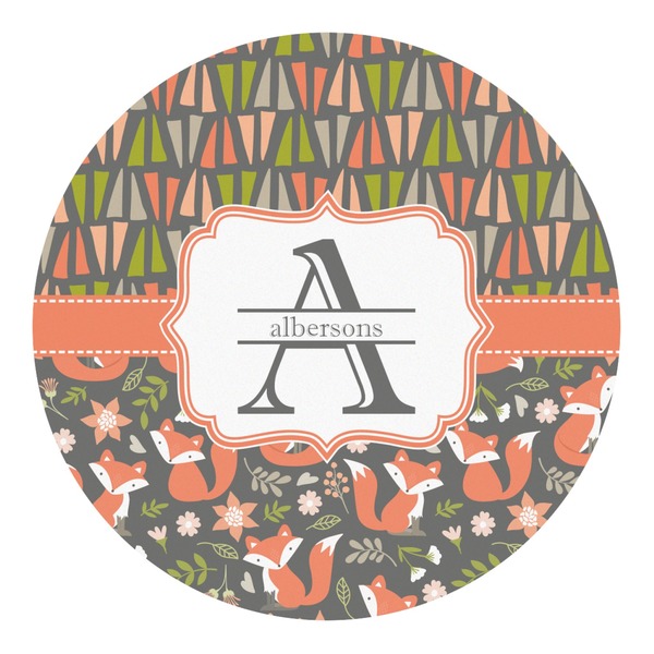 Custom Fox Trail Floral Round Decal - Medium (Personalized)