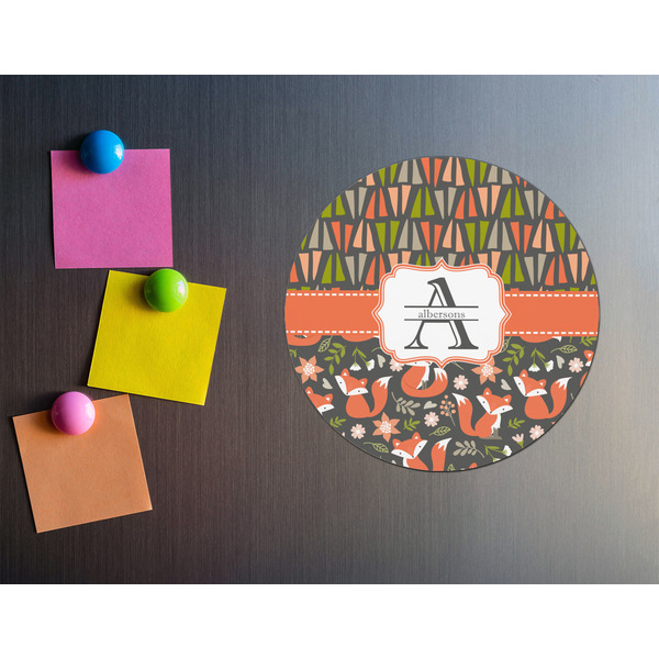 Fox Trail Floral Round Fridge Magnet - LIFESTYLE