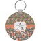 Fox Trail Floral Round Keychain (Personalized)