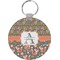 Fox Trail Floral Round Plastic Keychain (Personalized)