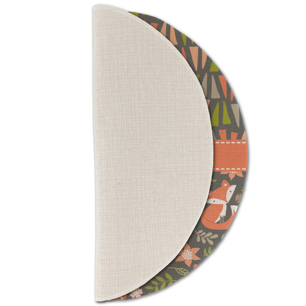 Fox Trail Floral Round Linen Placemats - HALF FOLDED (single sided)