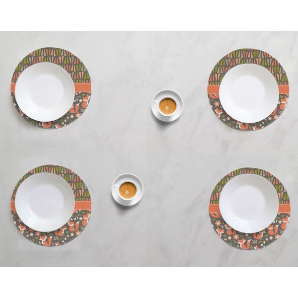Fox Trail Floral Round Linen Placemats - LIFESTYLE (set of 4)