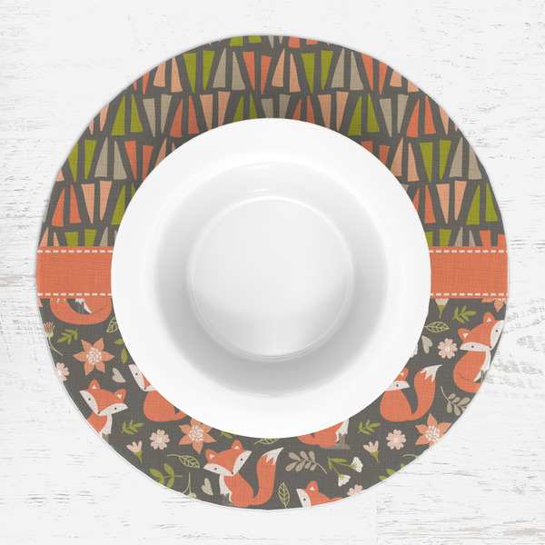 Fox Trail Floral Round Linen Placemats - LIFESTYLE (single)