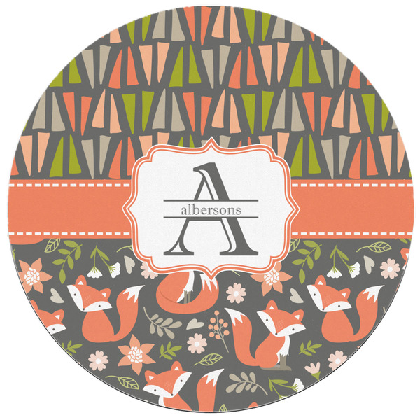 Fox Trail Floral Round Mousepad - APPROVAL