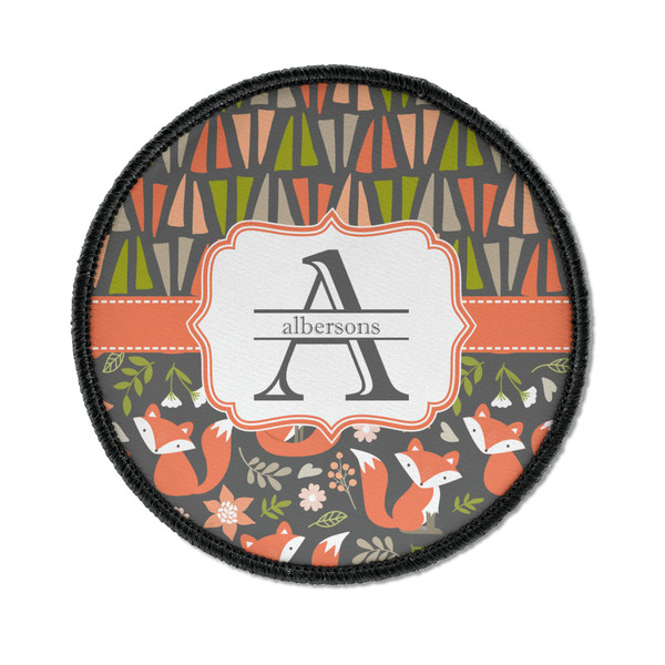 Custom Fox Trail Floral Iron On Round Patch w/ Name and Initial