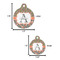 Fox Trail Floral Round Pet ID Tag - Large - Comparison Scale