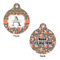 Fox Trail Floral Round Pet Tag - Front & Back
