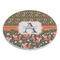 Fox Trail Floral Round Stone Trivet - Angle View