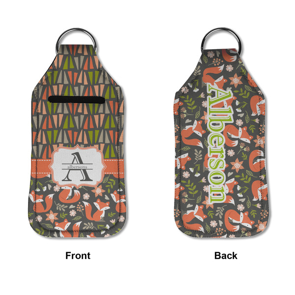 Fox Trail Floral Sanitizer Holder Keychain - Large APPROVAL (Flat)