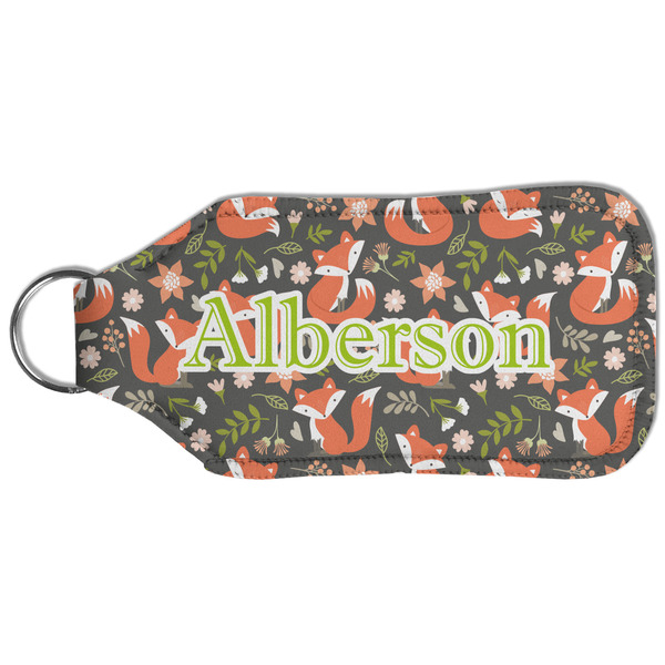 Fox Trail Floral Sanitizer Holder Keychain - Large (Back)