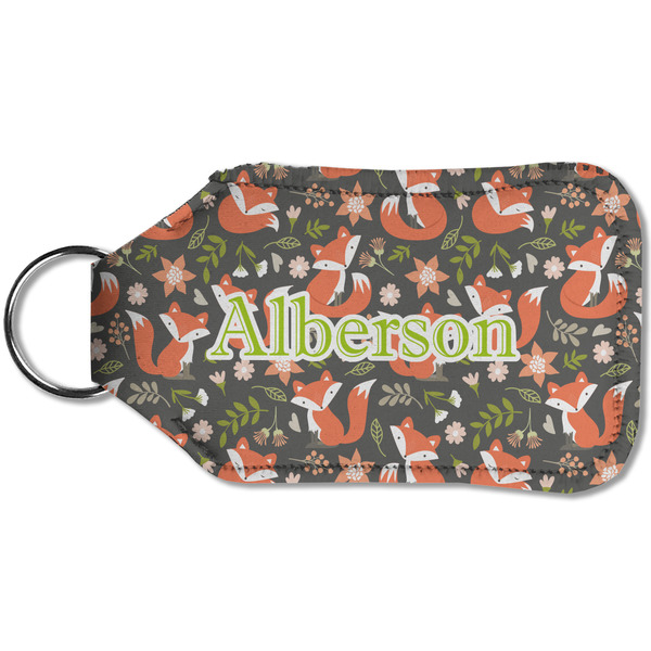 Fox Trail Floral Sanitizer Holder Keychain - Small (Back)