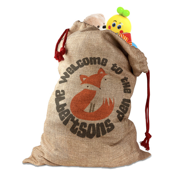 Custom Fox Trail Floral Santa Sack (Personalized)