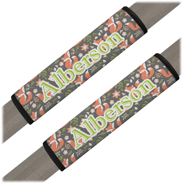 Custom Fox Trail Floral Seat Belt Covers (Set of 2) (Personalized)