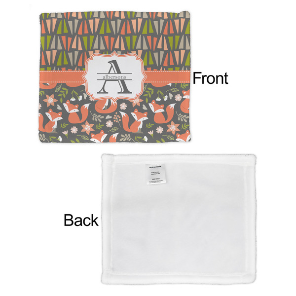 Fox Trail Floral Security Blanket - Front & White Back View