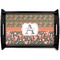 Fox Trail Floral Black Wooden Tray - Small (Personalized)