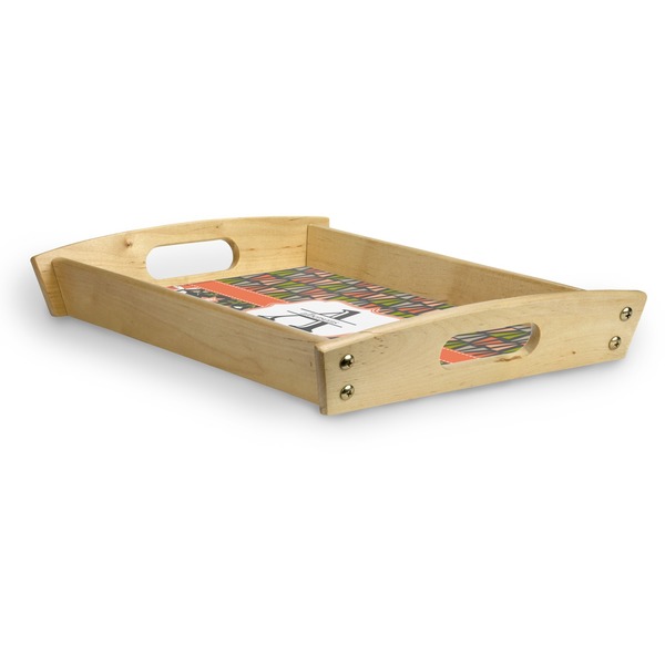 Fox Trail Floral Serving Tray Wood Small - Corner