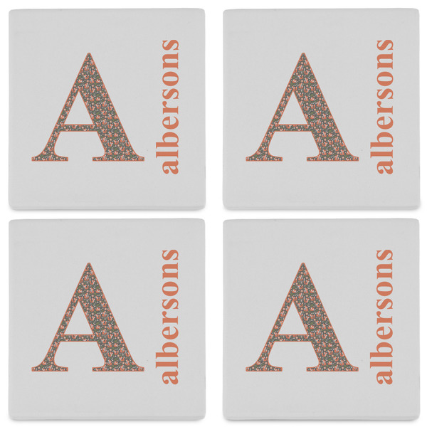 Fox Trail Floral Set of 4 Sandstone Coasters - See All 4 View