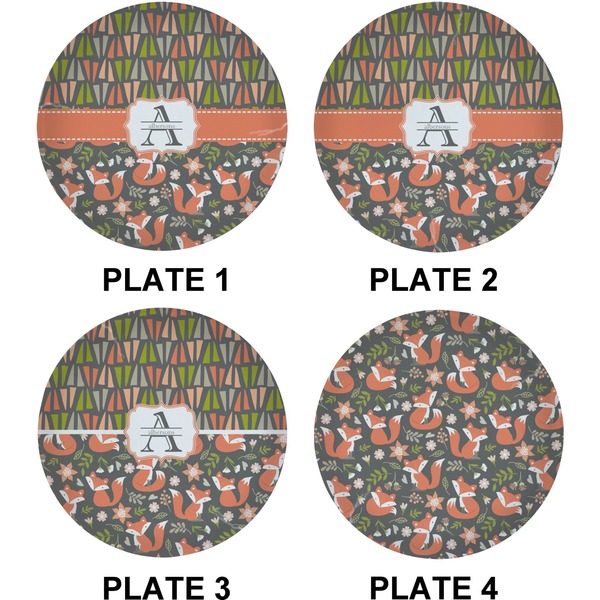 Fox Trail Floral Set of Lunch / Dinner Plates (Approval)
