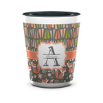 Fox Trail Floral Ceramic Shot Glass - 1.5 oz - Two Tone - Set of 4 (Personalized)