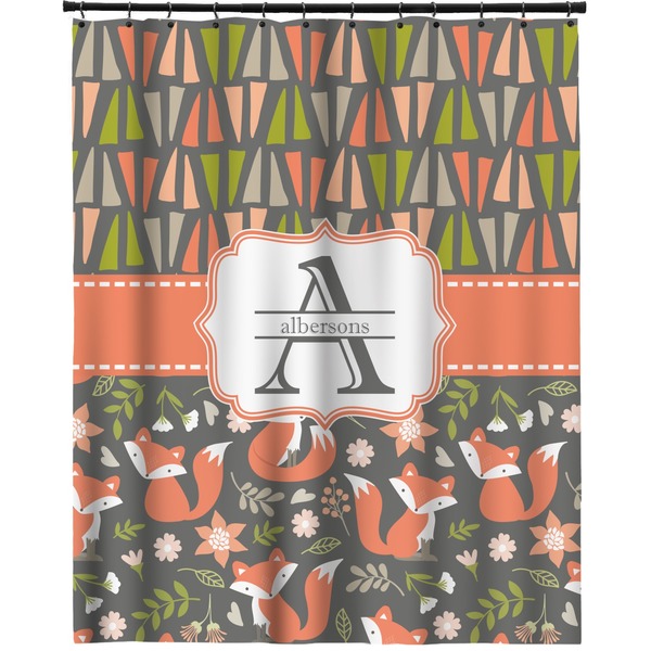 Custom Fox Trail Floral Extra Long Shower Curtain - 70"x84" (Personalized)