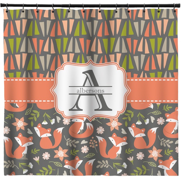 Custom Fox Trail Floral Shower Curtain - Custom Size (Personalized)