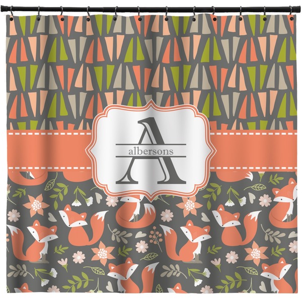 Custom Fox Trail Floral Shower Curtain - 71" x 74" (Personalized)