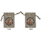 Fox Trail Floral Small Burlap Gift Bag - Front and Back