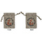 Fox Trail Floral Small Burlap Gift Bag - Front & Back (Personalized)