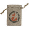 Fox Trail Floral Small Burlap Gift Bag - Front (Personalized)