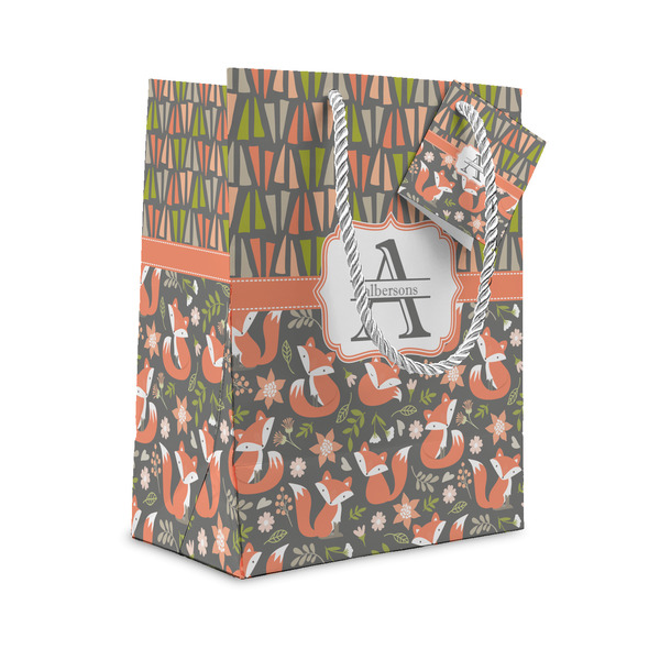 Custom Fox Trail Floral Small Gift Bag (Personalized)