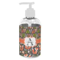 Fox Trail Floral Plastic Soap / Lotion Dispenser (8 oz - Small - White) (Personalized)