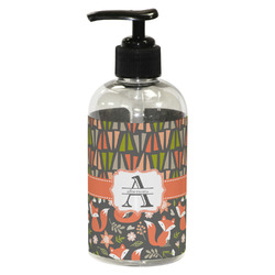 Fox Trail Floral Plastic Soap / Lotion Dispenser (8 oz - Small - Black) (Personalized)