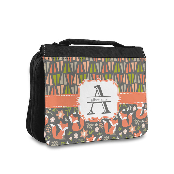 Custom Fox Trail Floral Toiletry Bag - Small (Personalized)