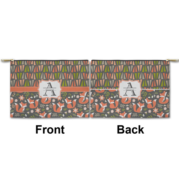 Fox Trail Floral Small Zipper Pouch Approval (Front and Back)