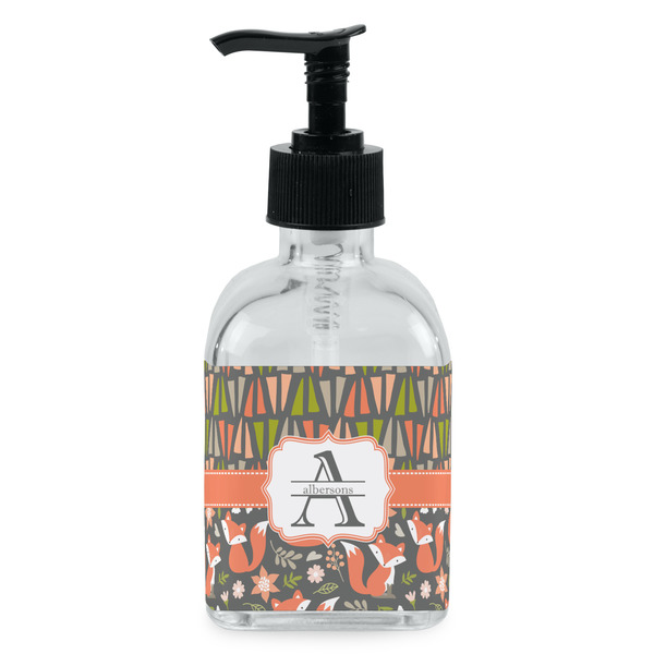 Custom Fox Trail Floral Glass Soap & Lotion Bottle - Single Bottle (Personalized)