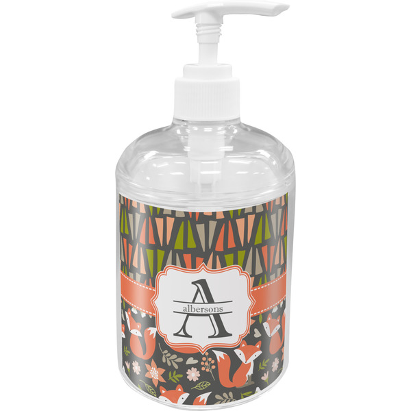 Custom Fox Trail Floral Acrylic Soap & Lotion Bottle (Personalized)
