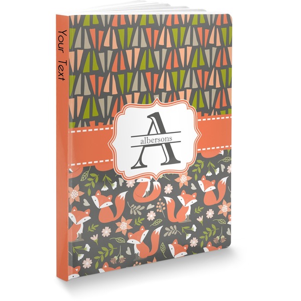 Custom Fox Trail Floral Softbound Notebook - 5.75" x 8" (Personalized)