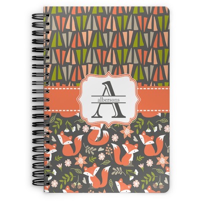 Fox Trail Floral Spiral Notebook (Personalized)