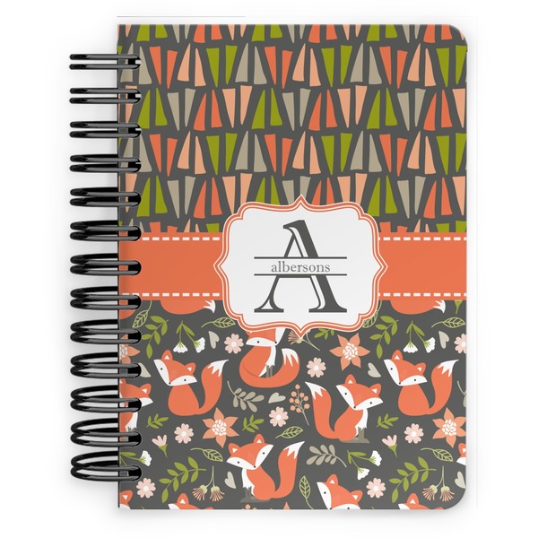 Custom Fox Trail Floral Spiral Notebook - 5x7 w/ Name and Initial